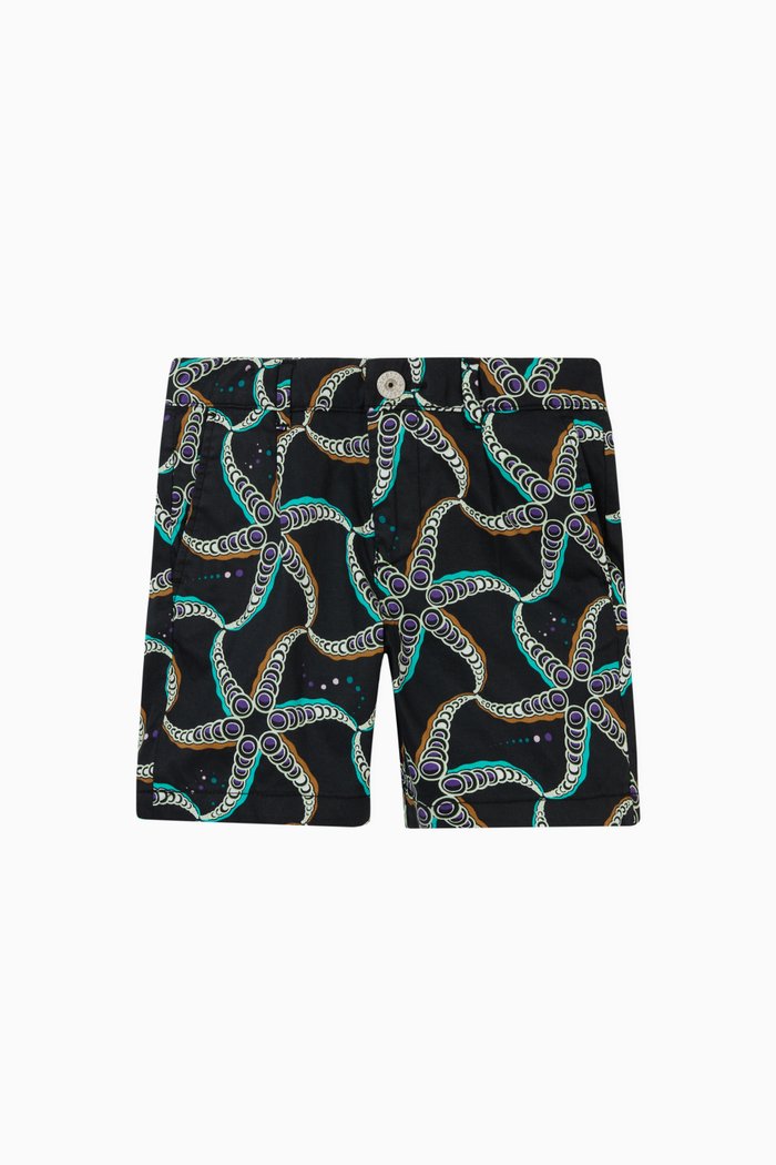 

Printed Bermuda Shorts in Cotton, Multicolour
