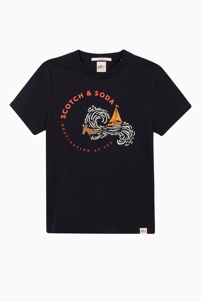 

Artwork Jersey T-shirt in Cotton, Blue