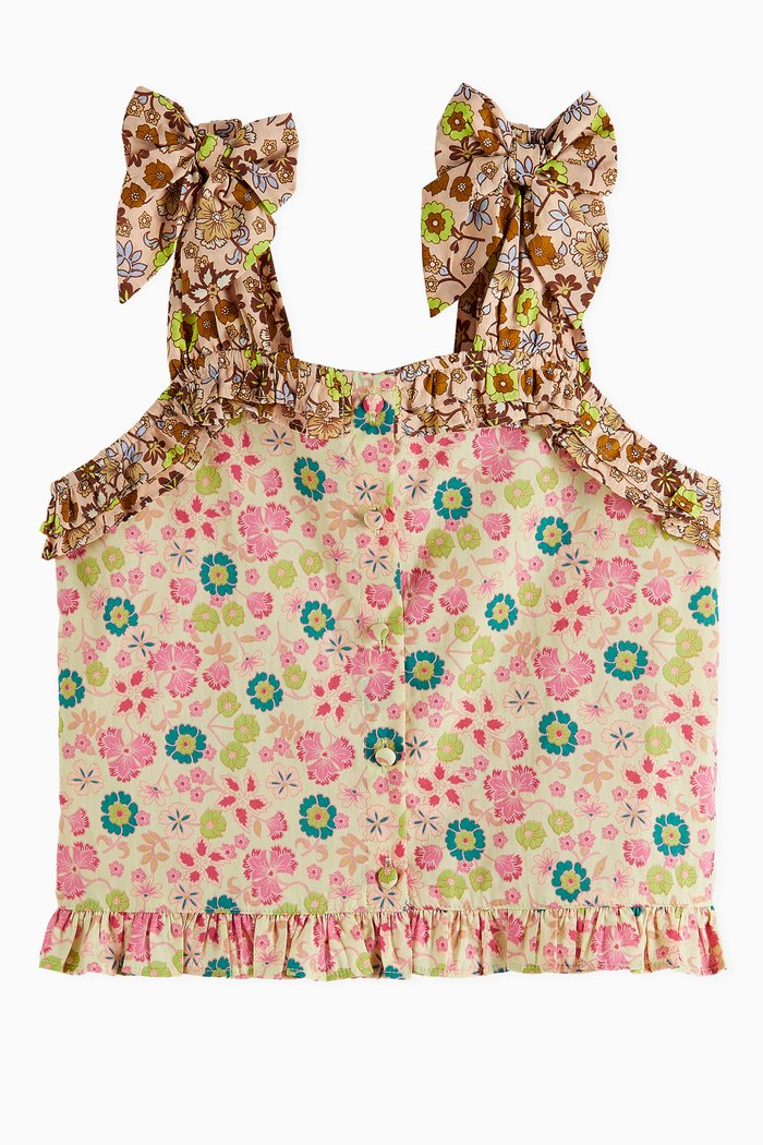 

Floral Smocked Top with Bows, Multicolour