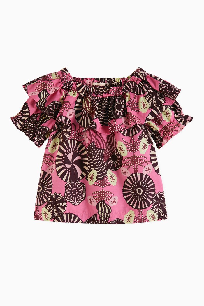

Printed Off-shoulder Top in Organic Cotton, Multicolour