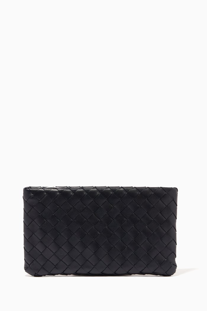 

Medium Pouch in Intrecciato Nappa, Blue