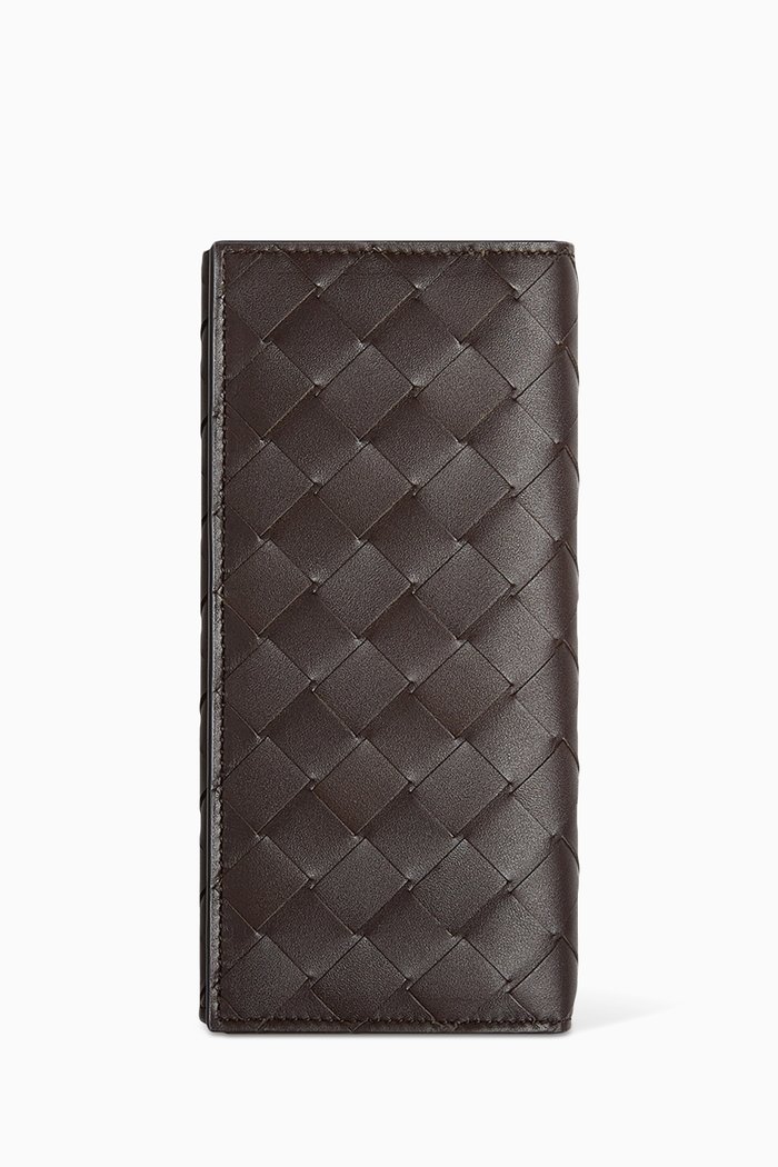 

Continental Wallet in Intrecciato Calfskin, Red