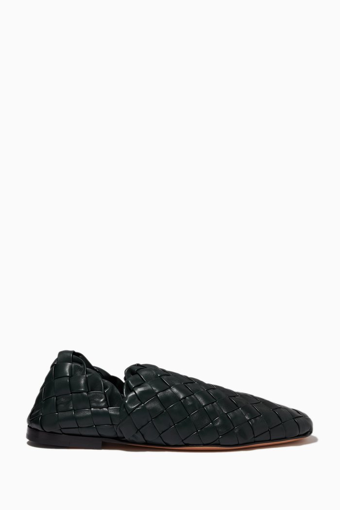 

The Slippers in Intrecciato Nappa, Green
