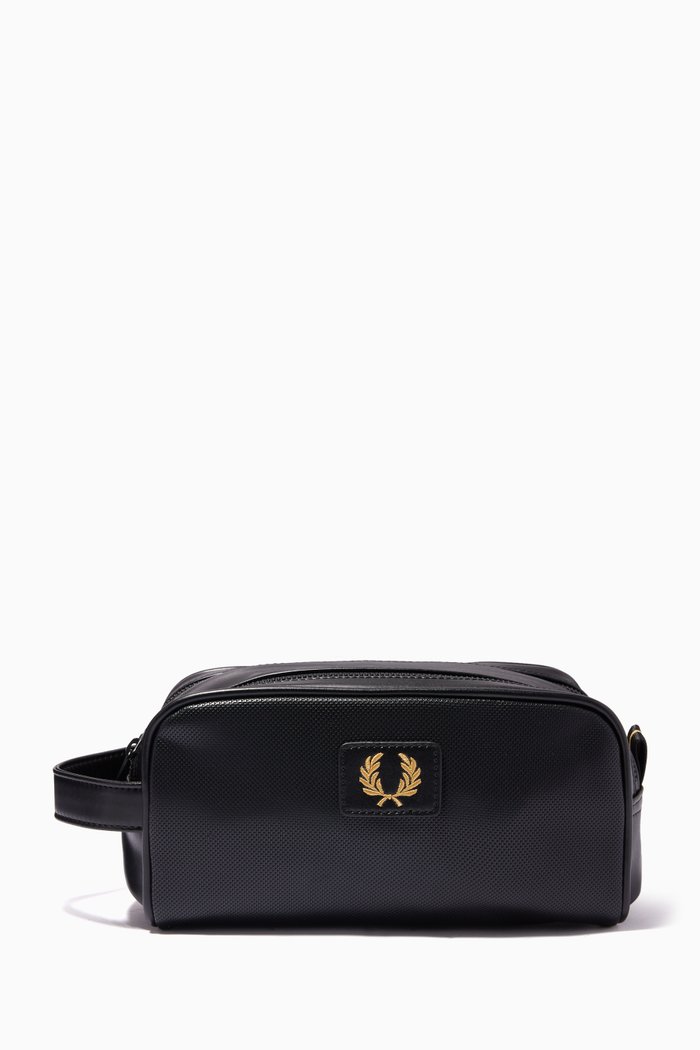 

Wash Bag in Piqué PU, Black