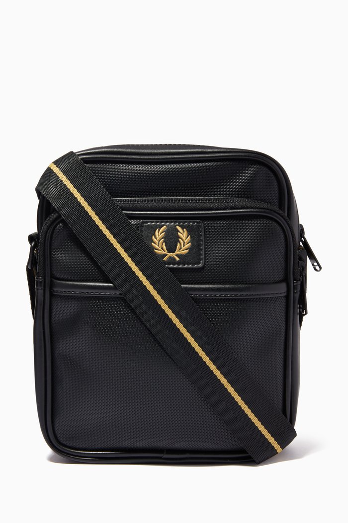 

Crossbody Bag in Piqué PU, Black