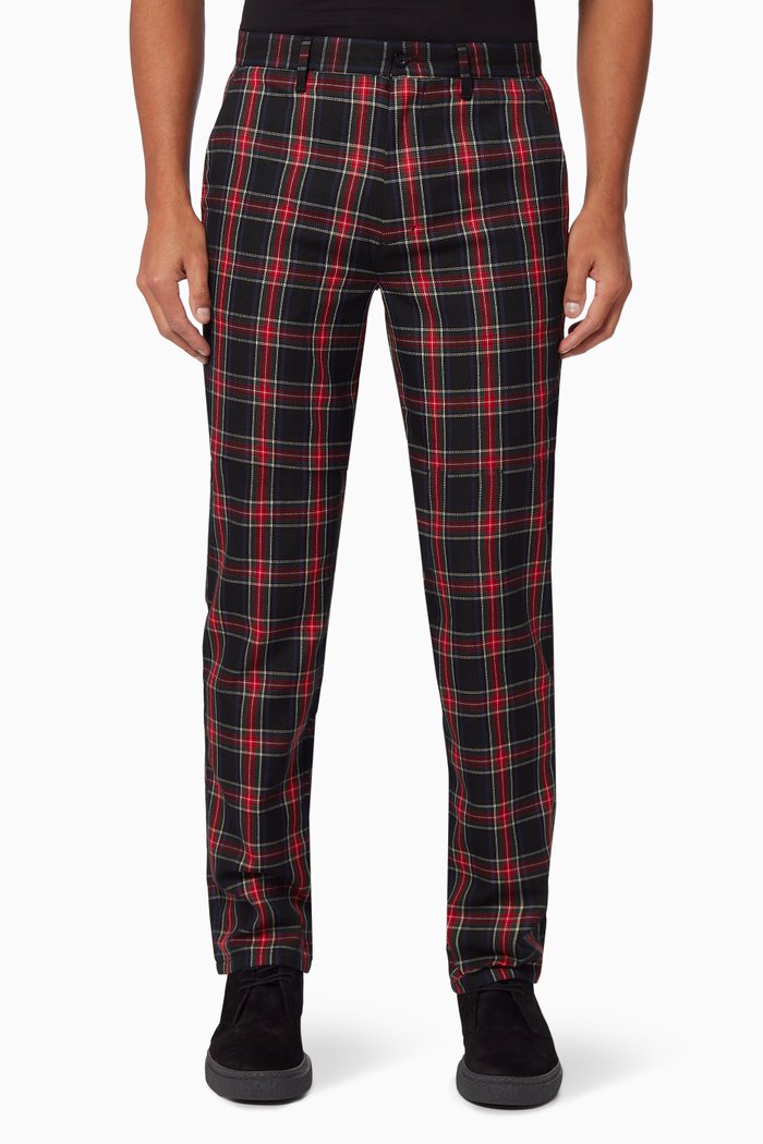 

Pants in Wool Blend Tartan, Red