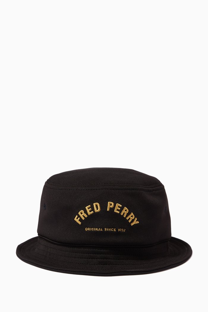 

Arch Branded Bucket Hat in Tricot, Black