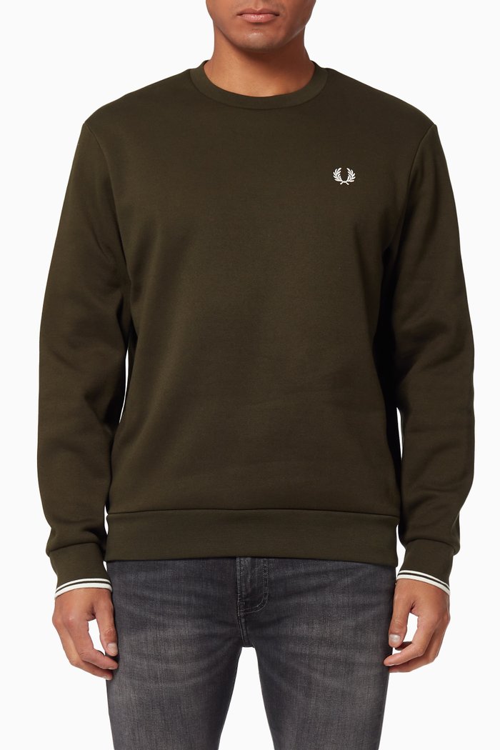 

Arch Branded Sweatshirt in Fleece Jersey, Green
