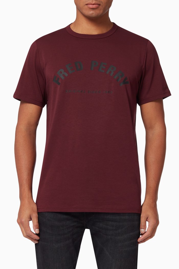 

Arch Branded T-shirt in Cotton, Burgundy