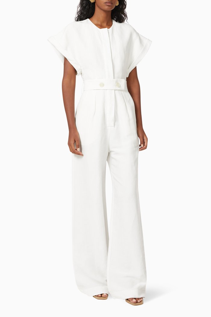 

Gilder Belted Jumpsuit, Neutral