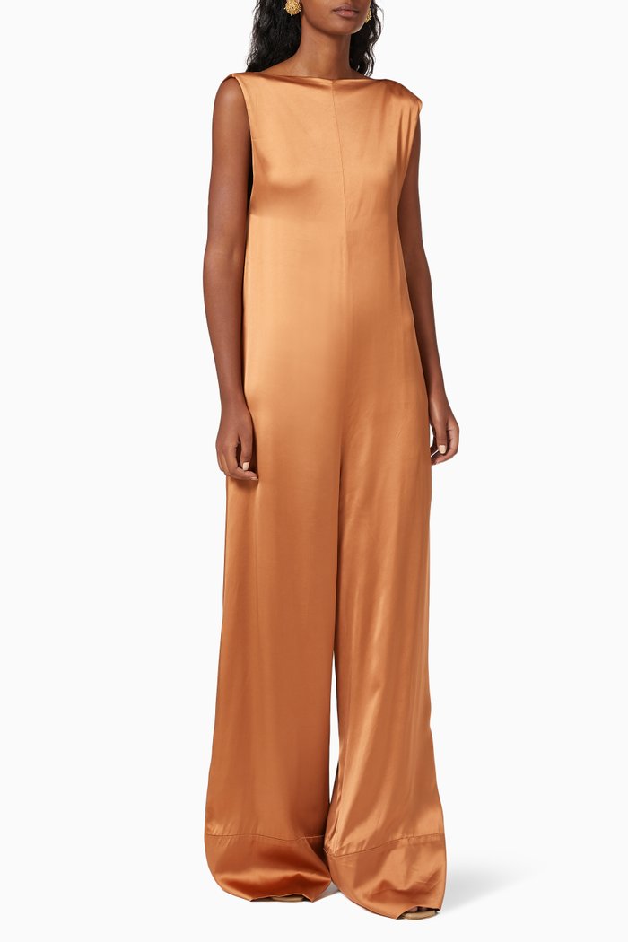 

Sliced Back Palazzo Jumpsuit, Brown