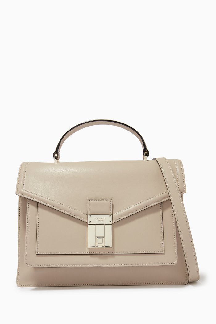 

Kimmbra Satchel Bag in Leather, Neutral