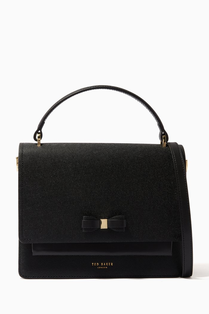 Aaidah Tote Bag in Leather, Black
