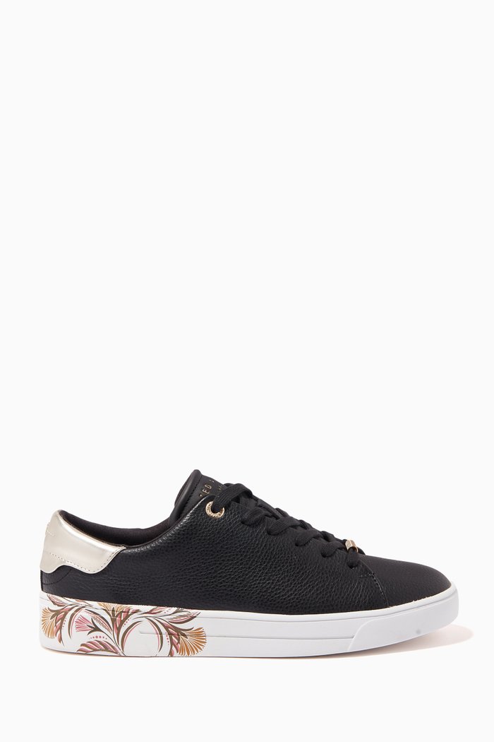 

Tiriey Trainers with Deco-print Sole in Leather, Black