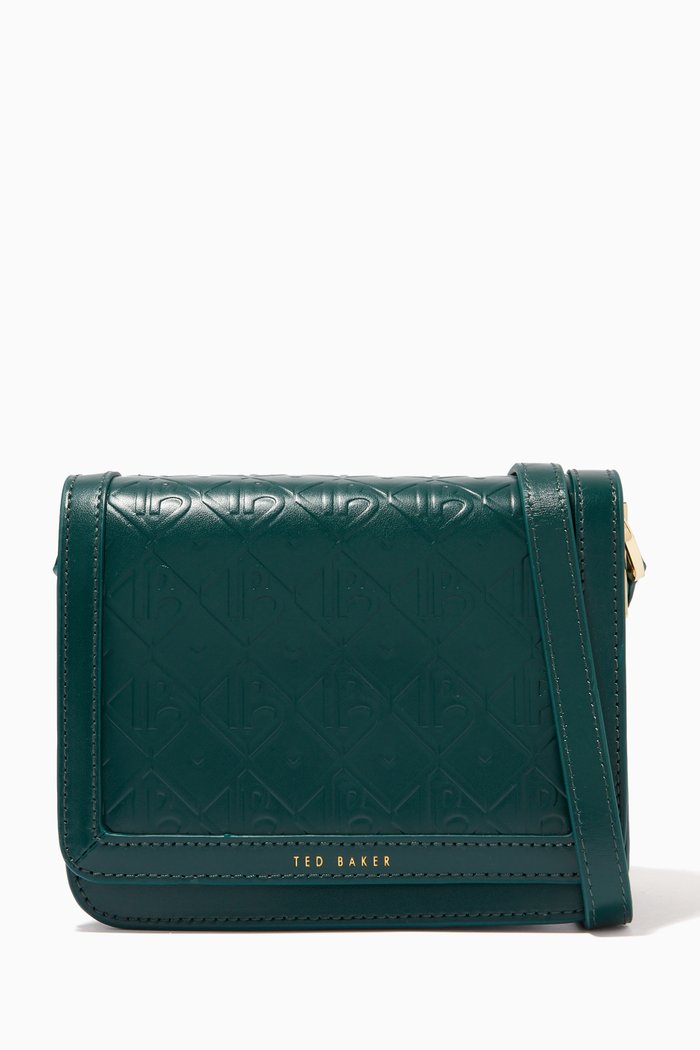 

Melikaa Crossbody Bag in Monogram-embossed Leather, Green