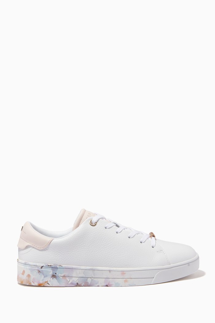 

Sanzap Trainers with Vanilla-print Sole in Leather, White