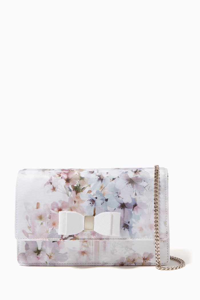 

Vivvian Evening Bag in Vanilla-print Nylon, White