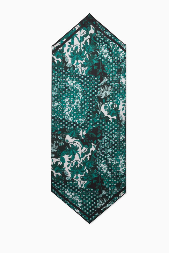 

Radina Scarf in Rococo-print Silk, Blue