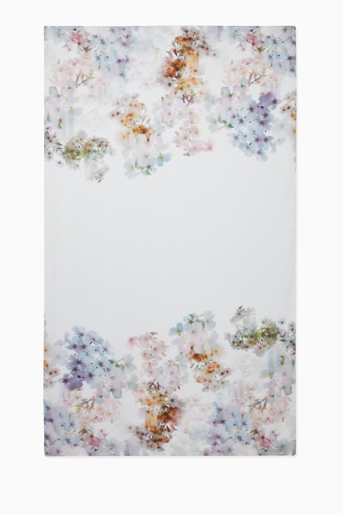 

Fayreli Scarf in Vanilla-print Woven Fabric, White