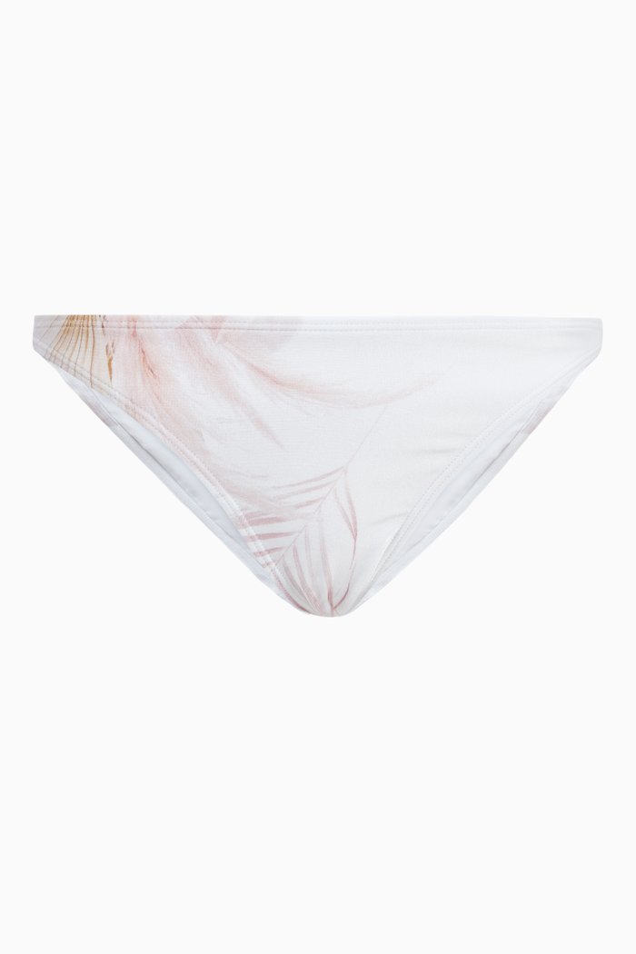 

Eliiana Bikini Bottom in Floral-print Nylon, White