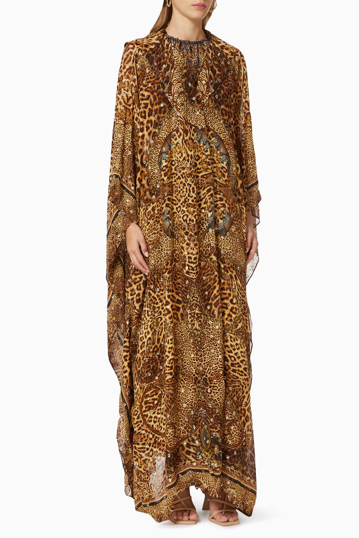 

Lady Lodge Oversized Robe in Silk, Brown