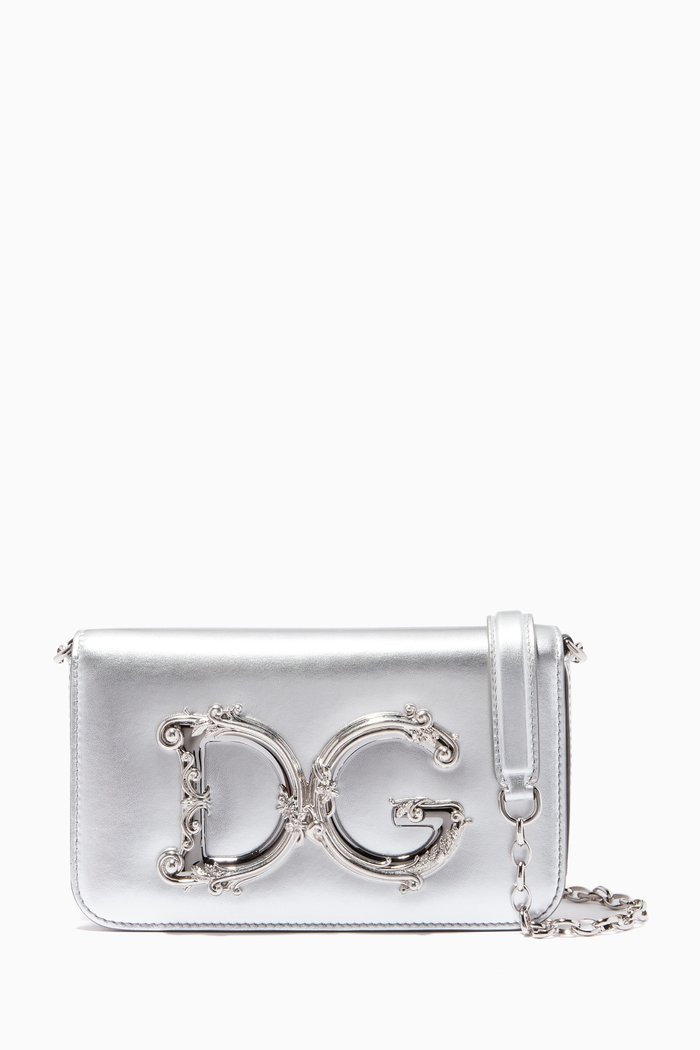 

DG Girl Mini Bag in Metallic Nappa, Silver
