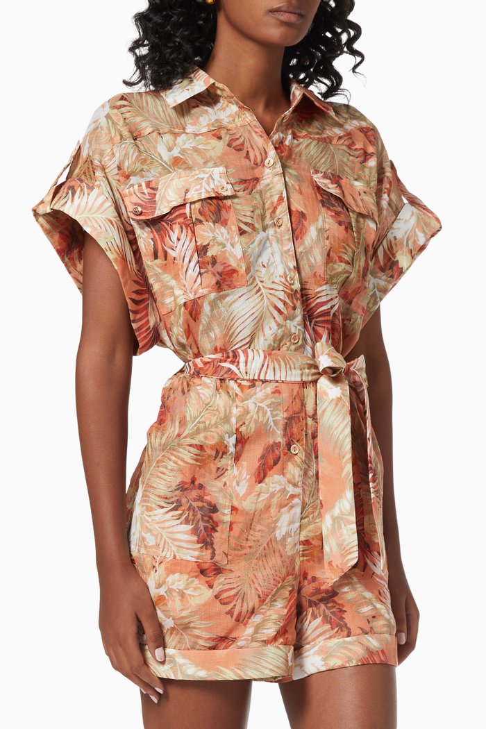 

Cabana Resort Romper in Ramie, Multicolour
