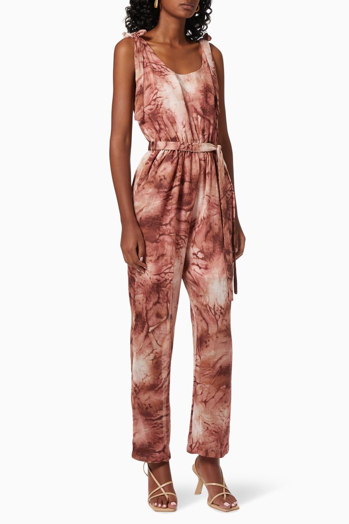 

Vacay Tie-Dye Jumpsuit in Ramie, Multicolour