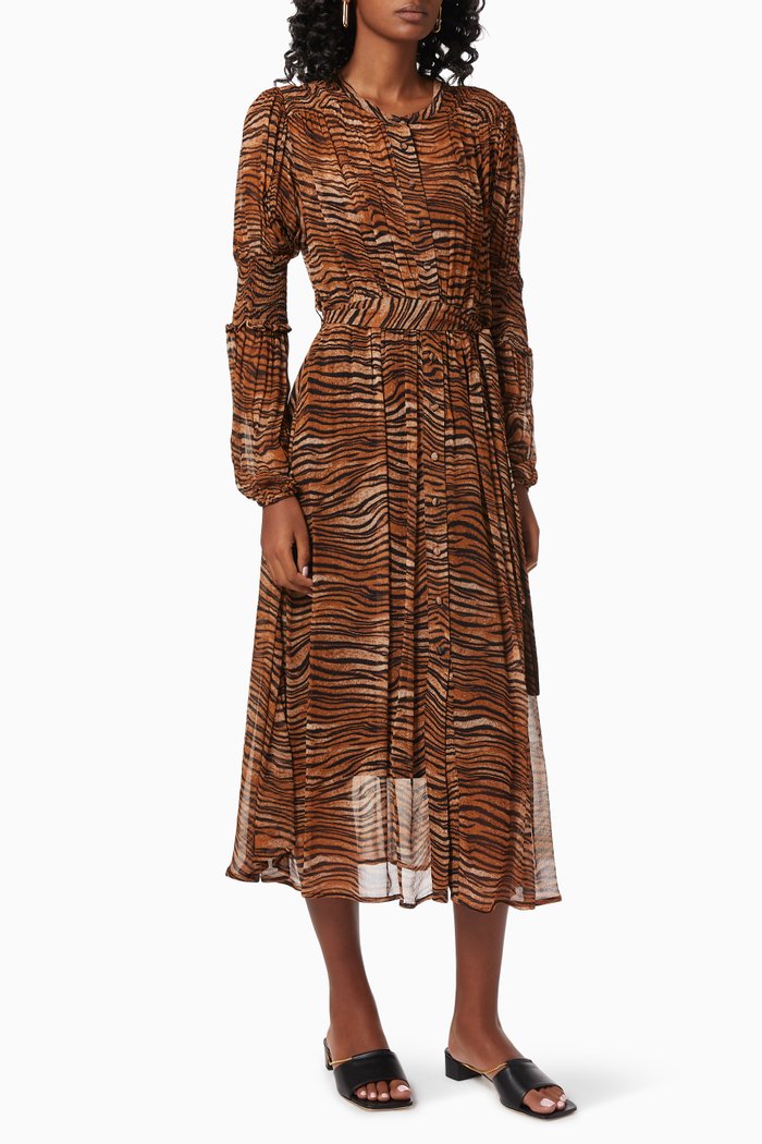 

Tigress Smocked Maxi Dress, Brown