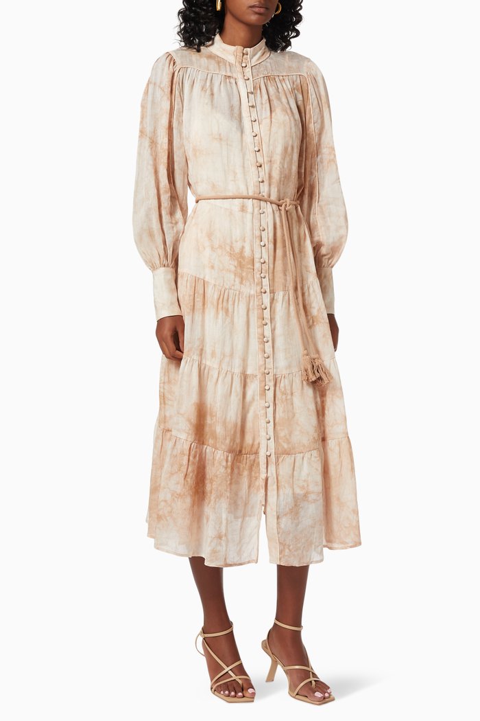 

High Tide Midi Dress in Ramie, Neutral