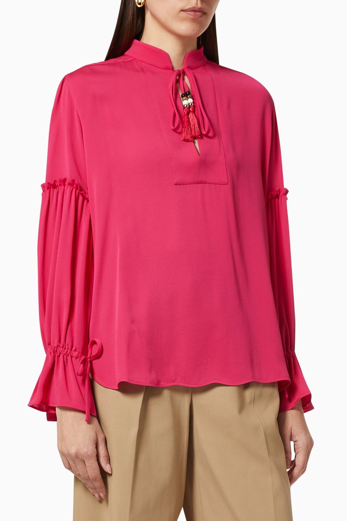 

Agguati Blouse in Silk Charmeuse, Pink