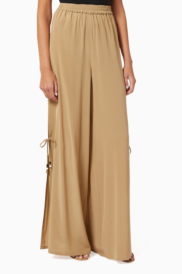 

Boheme Pants in Crepe de Chine, Brown
