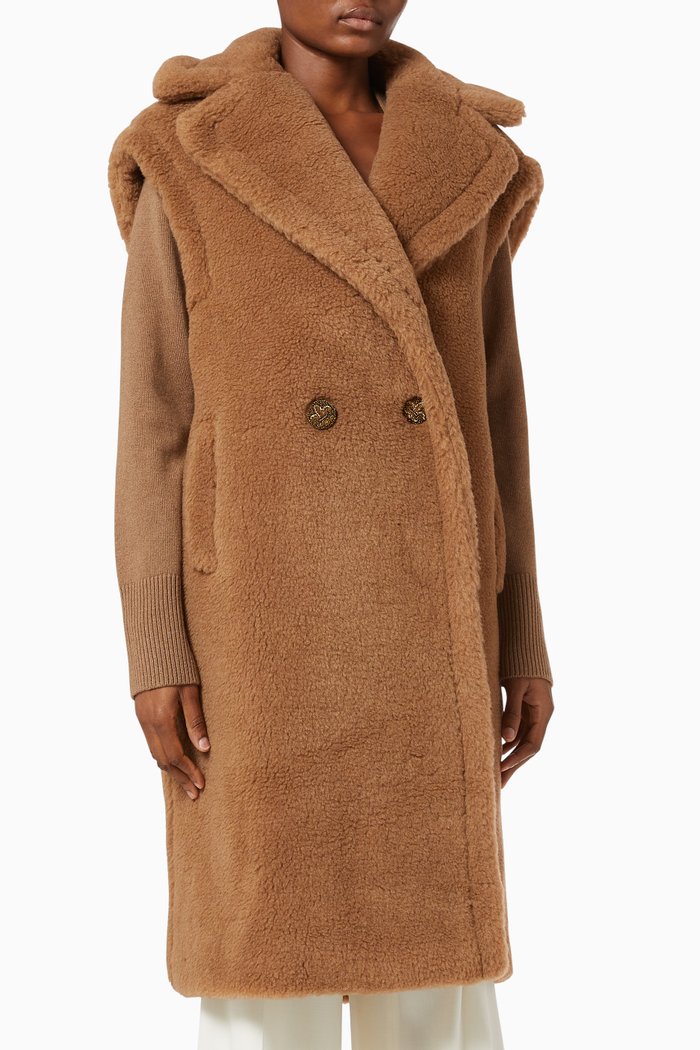 

Alce Teddy Gilet in Wool, Brown