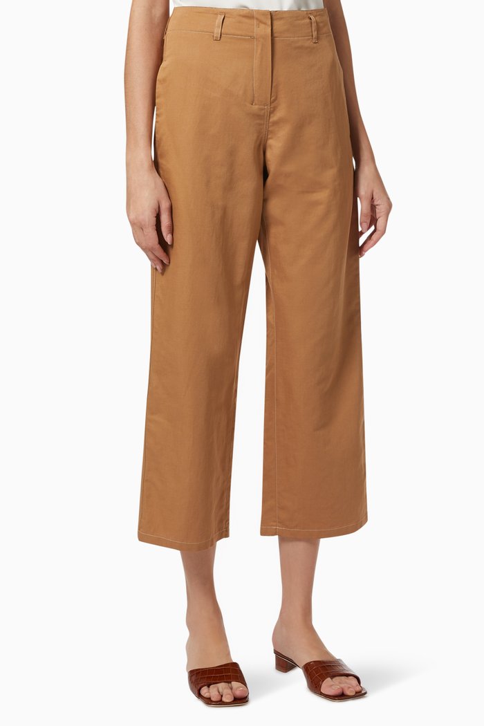 

Faesite Trousers in Cotton, Brown