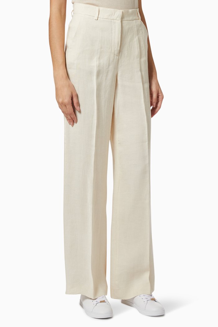 

Siamese Pants in Linen Canvas, White