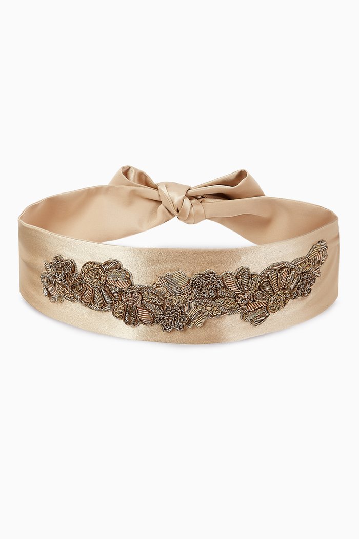 

Segovia Stole with Floral Embroidery, Neutral