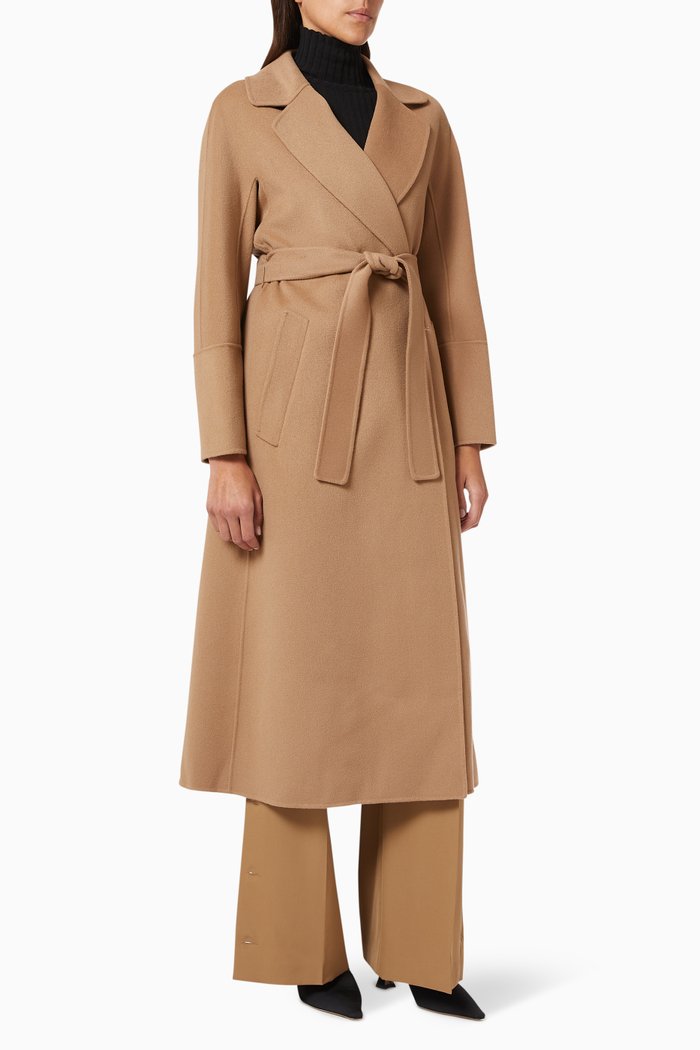 

Elisa Trench Coat in Wool, Brown