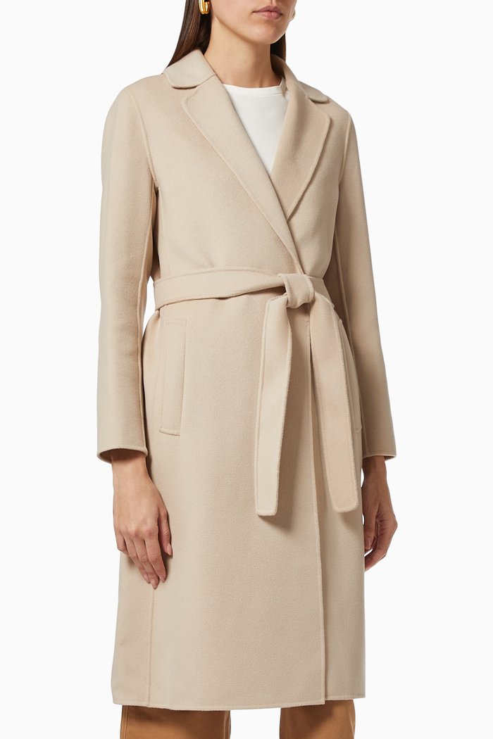 

Pauline Trench Coat in Wool, Neutral