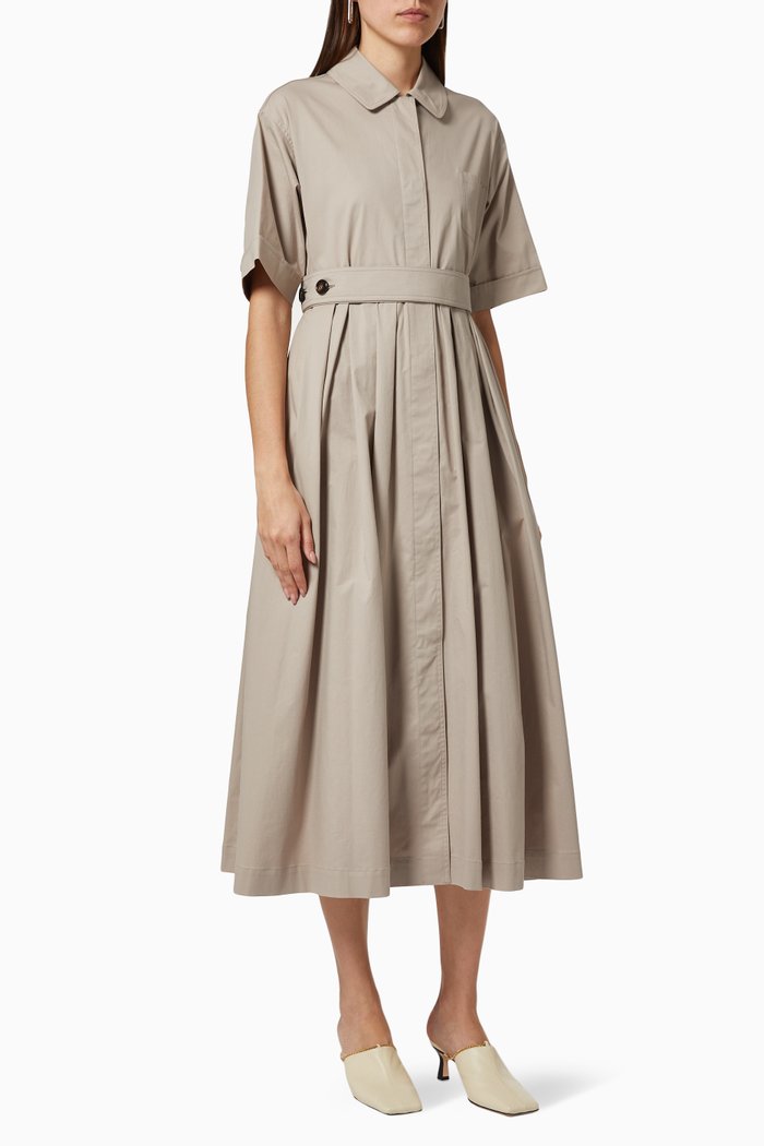 

Sasia Shirt Dress in Cotton, Grey