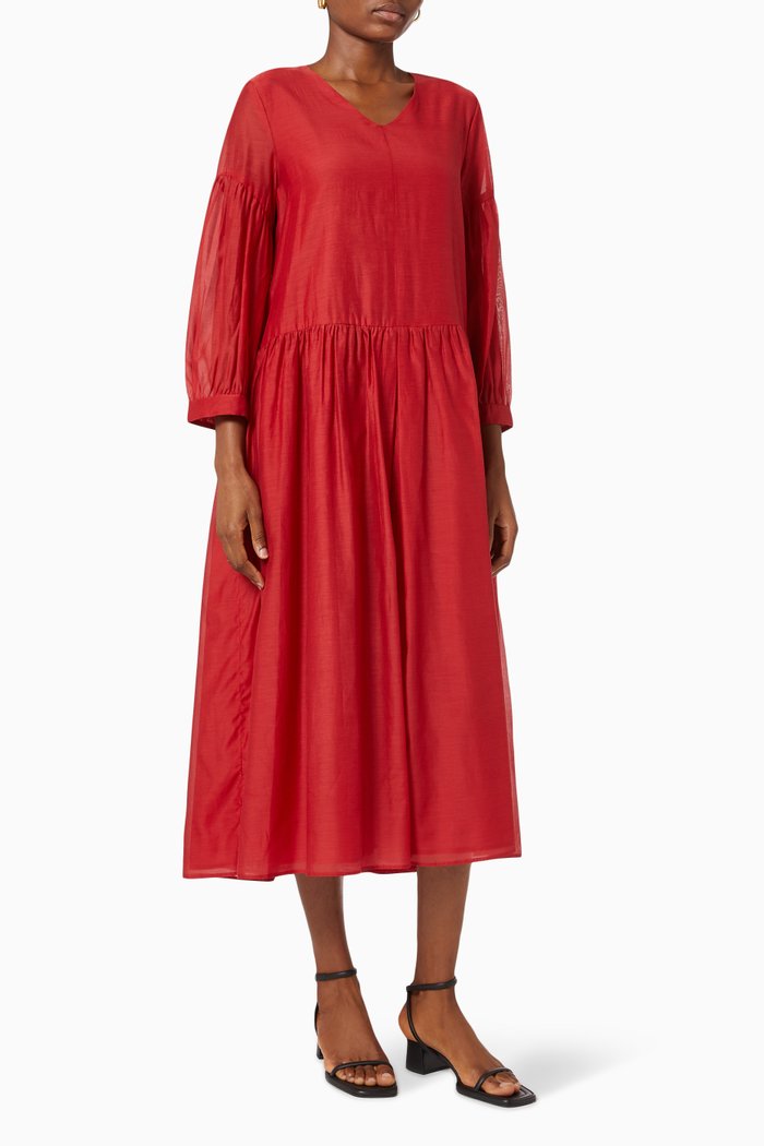 

Adorno Dress in Cotton, Red