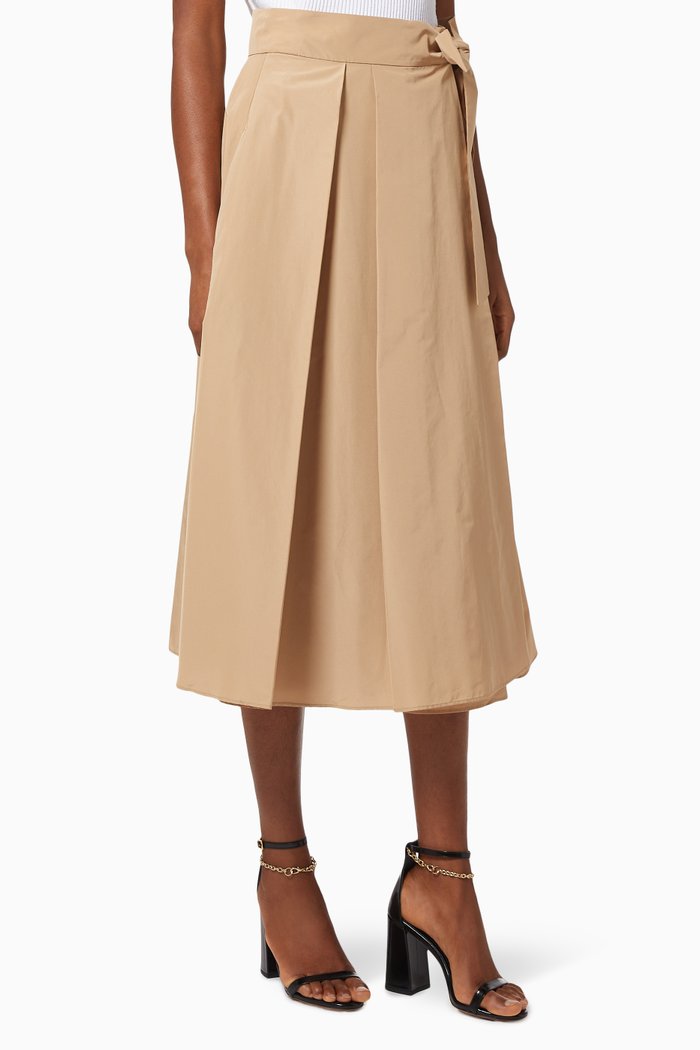 

Sacha Skirt in Cotton Taffeta, Brown