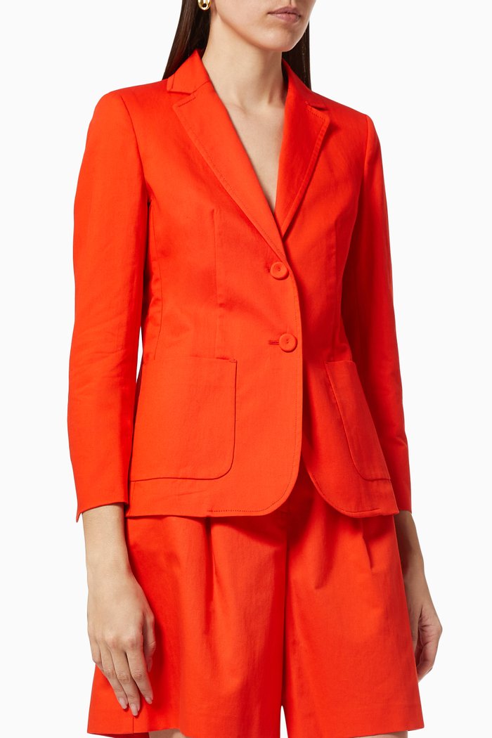 

Gemona Blazer in Washed Cotton Linen Twill, Orange