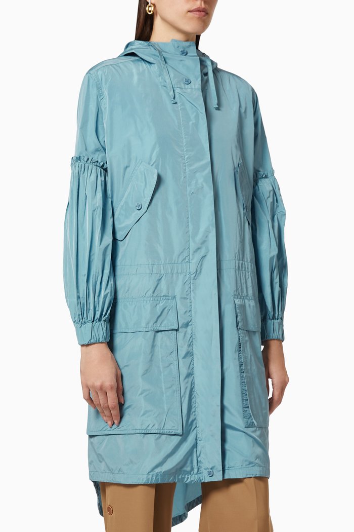 Miki Overcoat in Taffeta, Blue