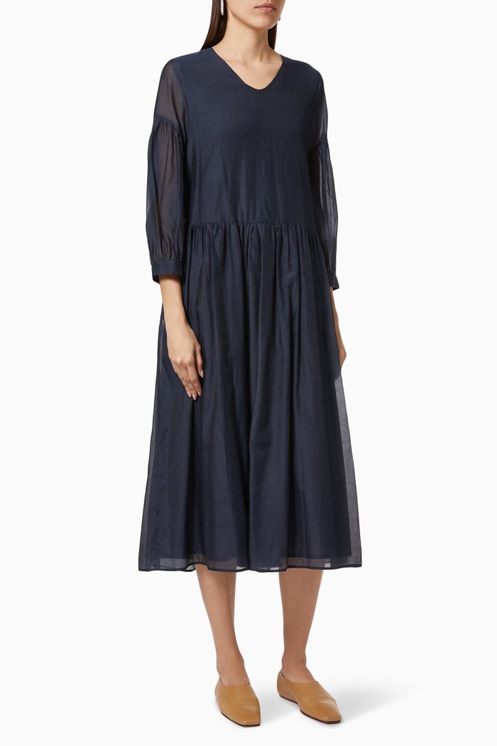 Adorno Dress in Cotton, Blue