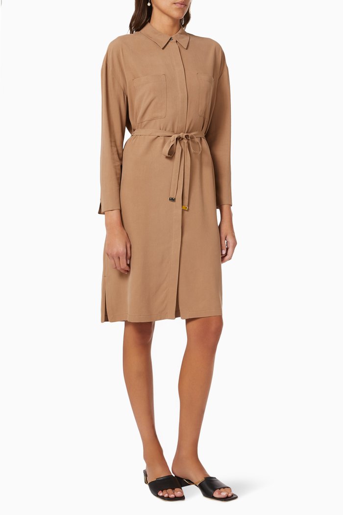 

Cadmio Shirt Dress in Silk, Brown