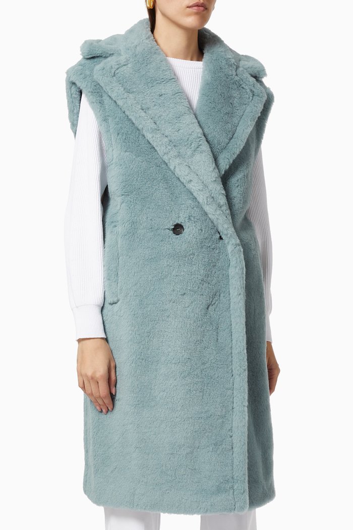 

Teddy Gilet in Alpaca & Wool, Blue