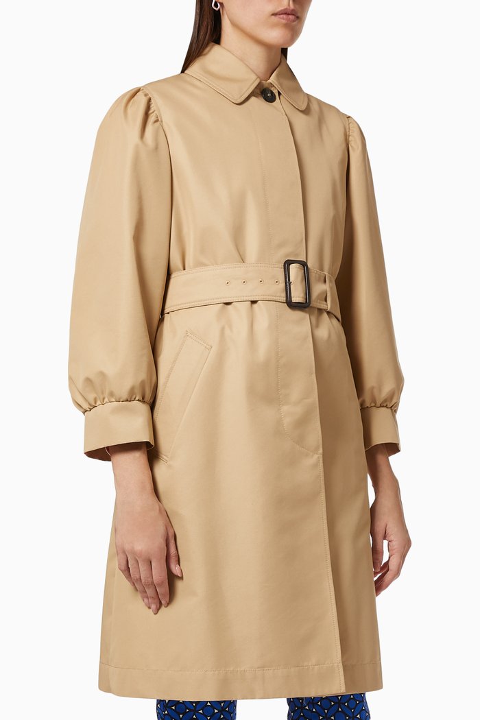 

Melania Coat in Water-repellent Gabardine, Brown