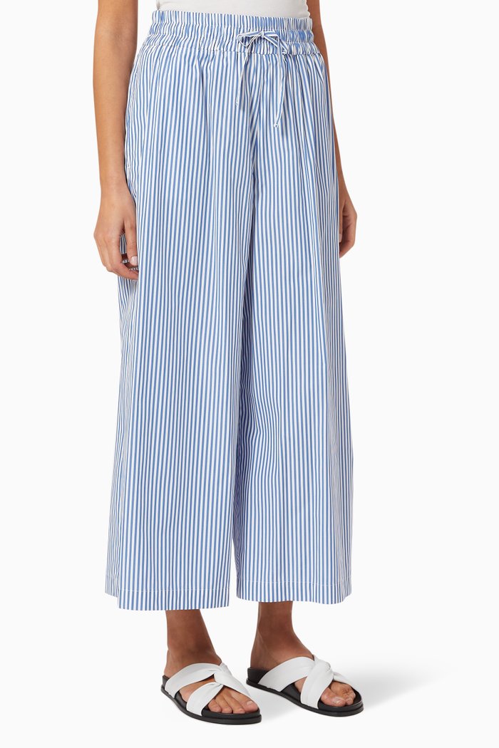 Linfa Pants in Striped Cotton Poplin, Multicolour