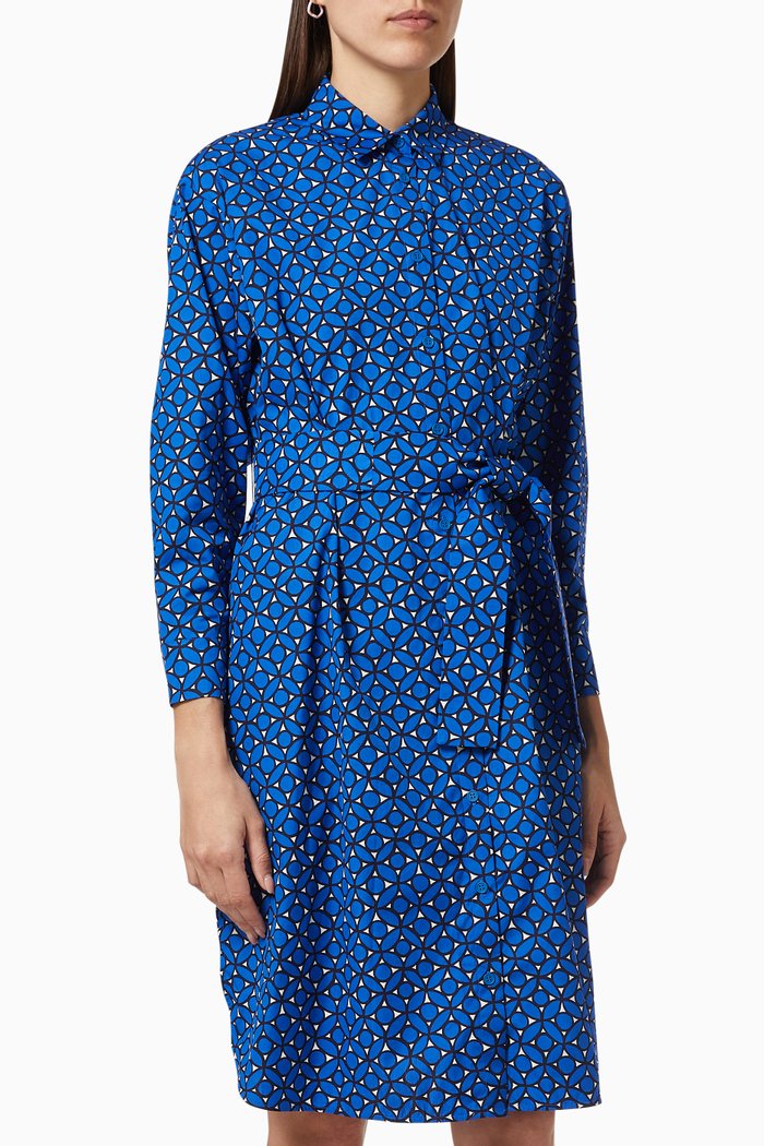 

Girino Dress in Cotton Poplin, Blue