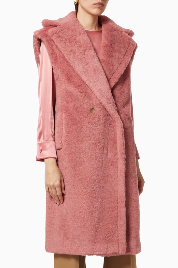 

Teddy Gilet in Alpaca & Wool, Pink